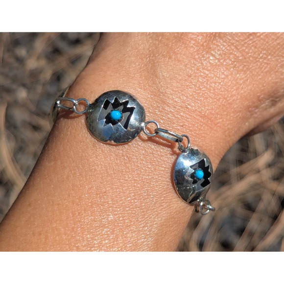 Navajo Bracelet Women's Turquoise Jewelry‎ NA Sterling Silver *** - Picture 6 of 12